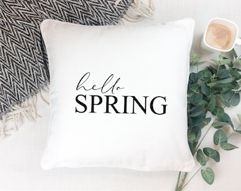 Pillowcase or DIY iron-on image "Hello Spring" | Pillow | Cushion cover | Textiles | Spring