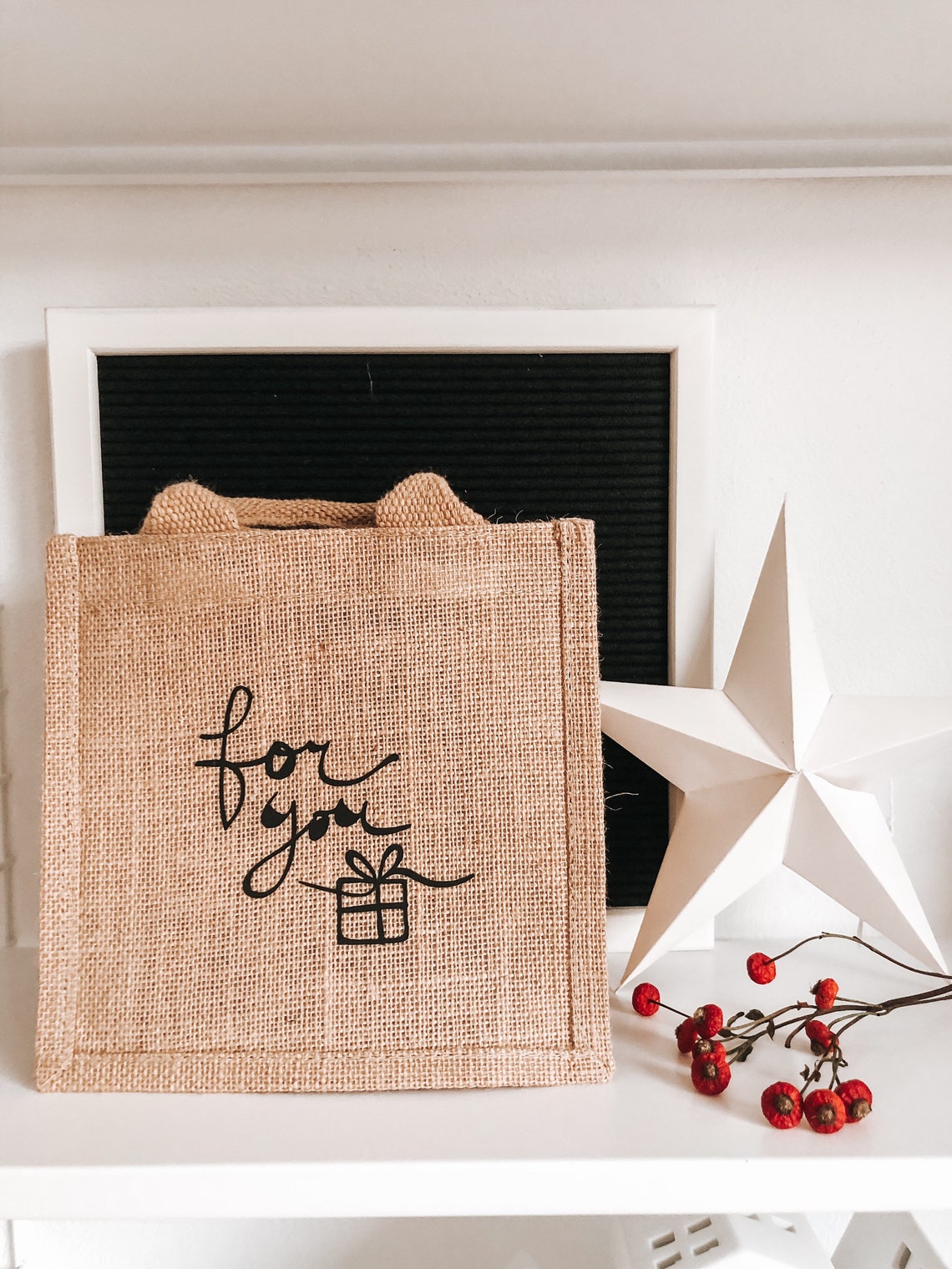 Jute Bag for You Gift Wrapping Santa Claus Gift Etsy