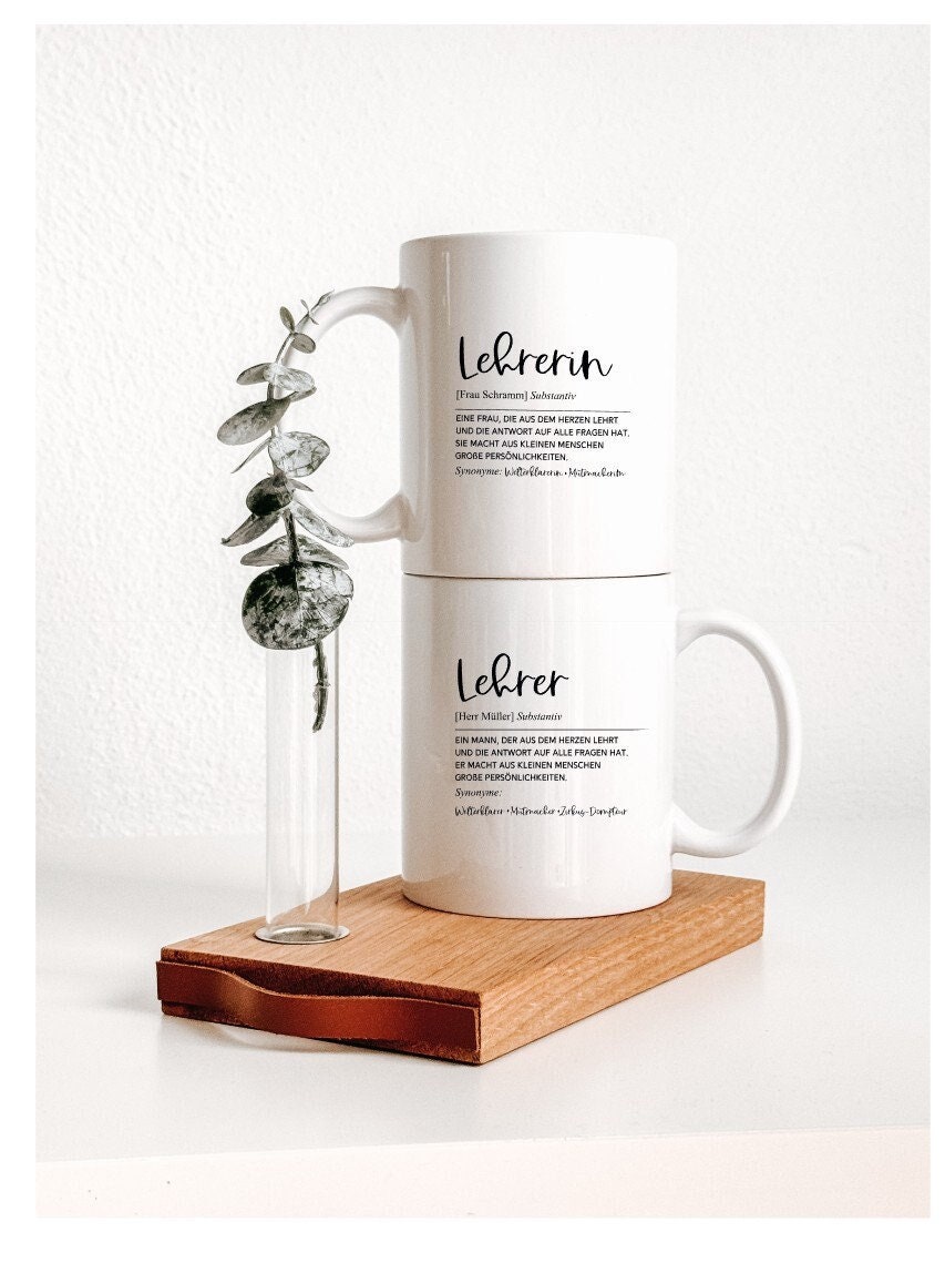 Tasse fr Lehrer / Lehrerinnen mit Personalisierung & Definition - Synonym  - Etsy.de