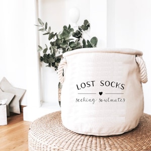 Storage basket "Lost socks seeking soul mates" laundry basket | Laundry bag | Laundry room | Storage | order |