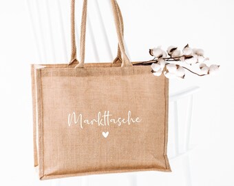 Markttasche aus Jute | Shopper | Einkaufstasche |