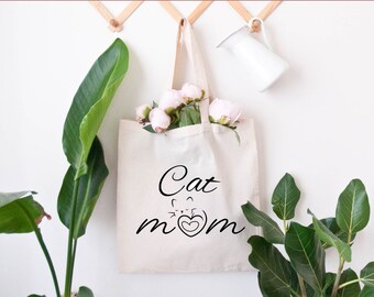 Wiederverwendbare Tasche / Baumwollbeutel "Cat Mom"  Shopper |  Katzenliebe | Kitty | Katze