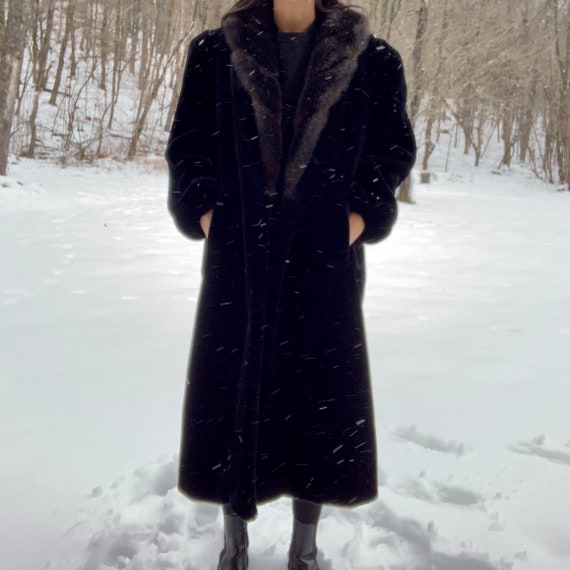 Vintage 80’s Jordache Faux Fur Coat with Fur Colla