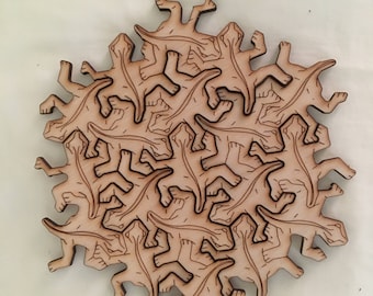 7 Piece Geckos Tessellation Wooden "Jigsaw" Puzzle