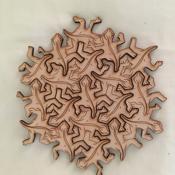 7 Piece Geckos Tessellation Wooden "Jigsaw" Puzzle