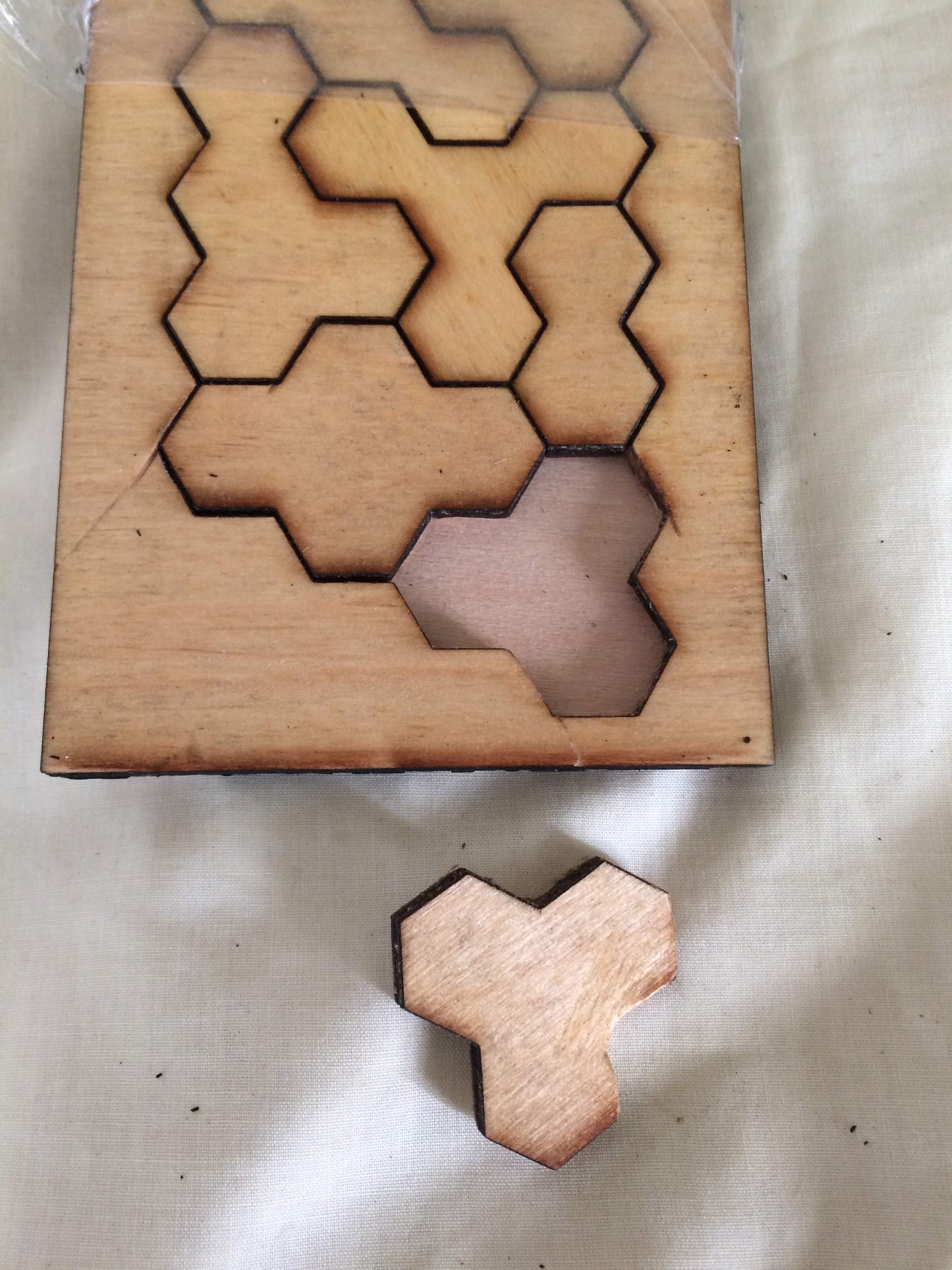 Rectangular Polyhex Wooden Tray Puzzle - Etsy