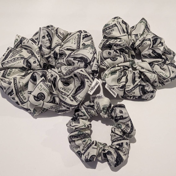 Money Scrunchie - 3 SIZES - Mini - Classic - Dramatic (Let me see your money Riggle)