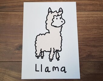 Llama A4 Art Print | Funny Print | Animal Print