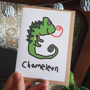 Chameleon A6 Blank Card Funny Card Animal Card image 2