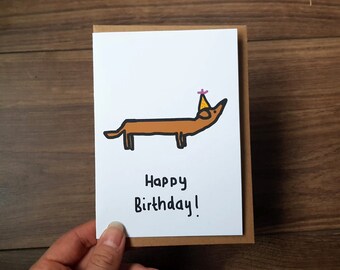 Sausage Dog A6 Birthday Card | Funny Card | Animal Card