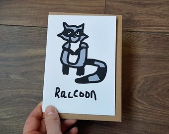 Racoon A6 Blank Card | Funny Card | Animal Card