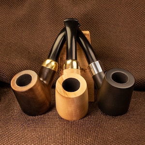 Smoking pipe made of maple tree with brass ring and acrylic stem for 9mm filter, Classic smooth, Tobacco pipe of wood, Anton pipe.