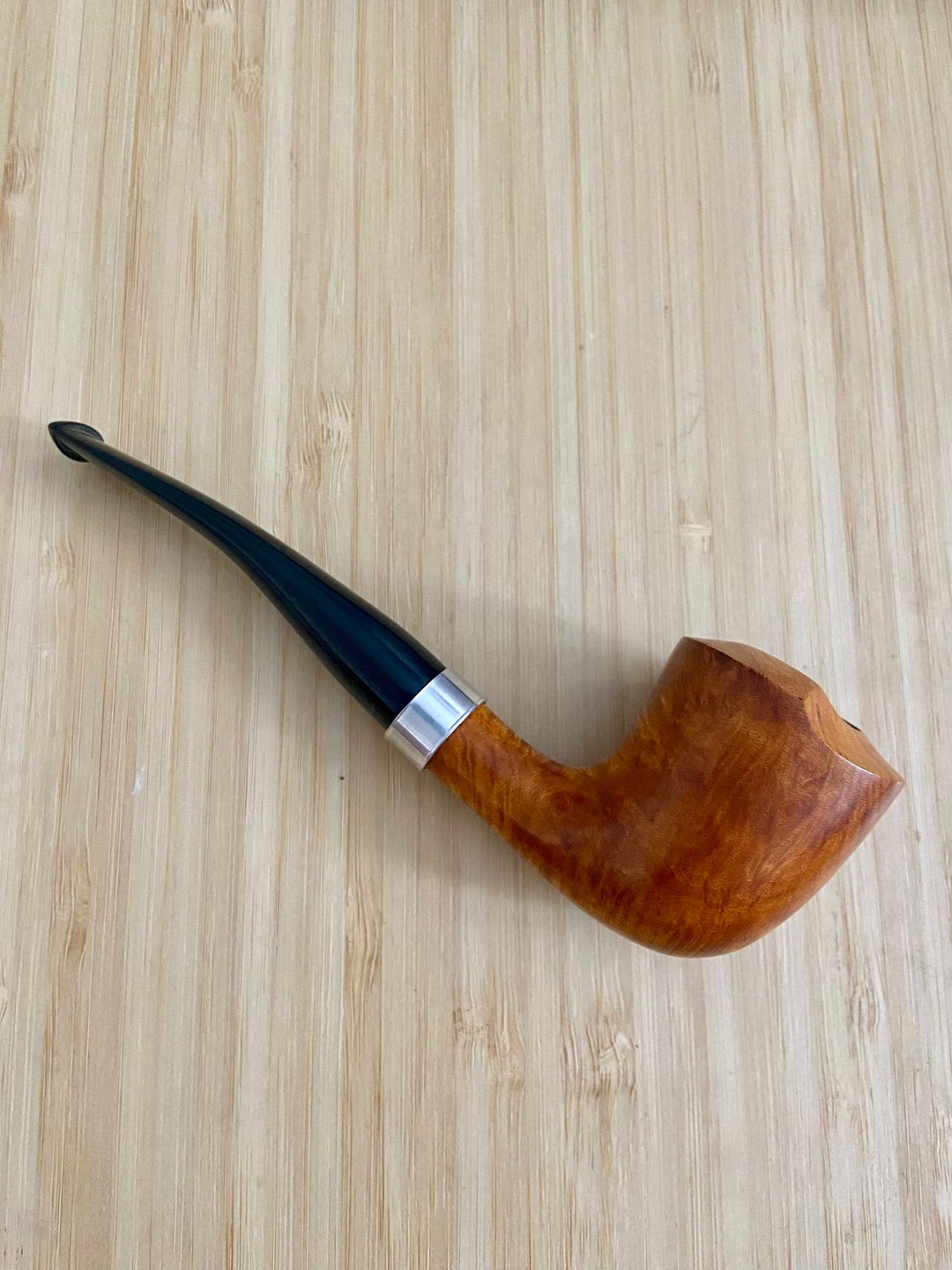 Smoking Pipe of Briar Exclusive Pipe With Vulcanite Stem Aluminium Ring