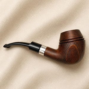 Bent Apple Tobacco Pipe, Handmade Rustic Wooden Smoking Pipe with Duralumin Band, Artisan Pipe Gift for Him, AntonPipeArtStudio