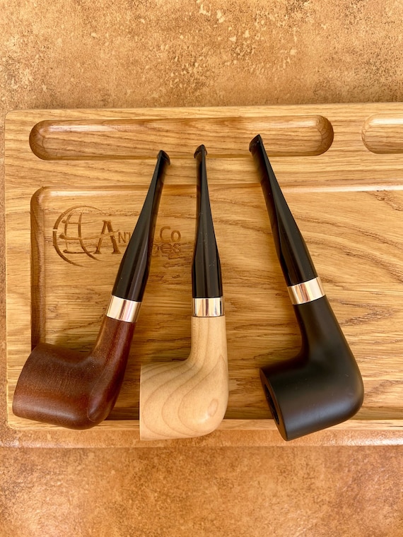 Wooden Tobacco Pipe. Handmade Smoking Pipe. Artisan Wood Pipe. Classic  Tobacco Pipe. Curved Pipe Stem. Rustic Wood Pipe