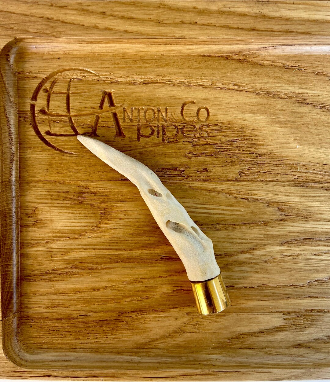 Figural Pipe Tamper Made of Deer Antlers With Brass Anvil Etsy