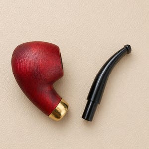 Maple Wood Tobacco Pipe, Handmade Smoking Pipe, Wooden Pipe with Acrylic Mouthpiece, Classic Gentleman Gift, Father’s Day Gift image 3