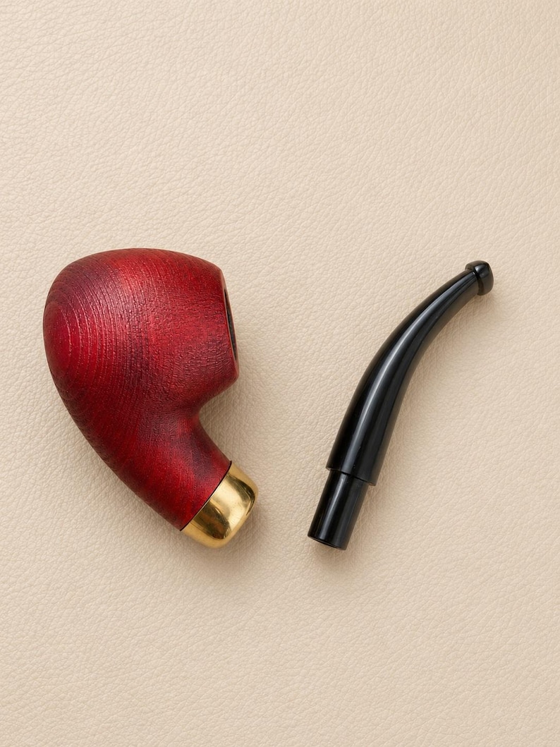 Maple Wood Tobacco Pipe, Handmade Smoking Pipe, Wooden Pipe with Acrylic Mouthpiece, Classic Gentleman Gift, Father’s Day Gift image 3