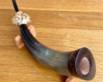 Rauchpfeife aus einem Stierhorn Exklusive Pfeife mit Ebonit Stiel Handgeschnitzte Tobacciana Pfeife Anton Pfeife Unikate Pfeife