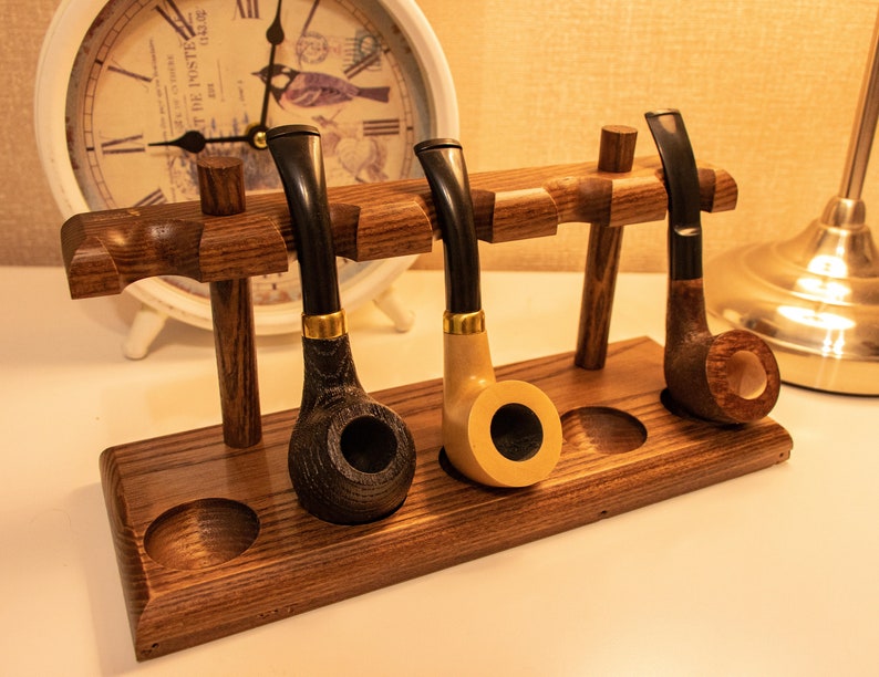 Smoking Pipe Holder for 5 Smoking Pipes Hand Carved Rack Etsy