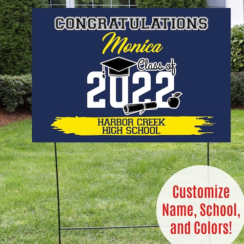 Customizable High School Senior Yard Sign Class of 2022 High Etsy