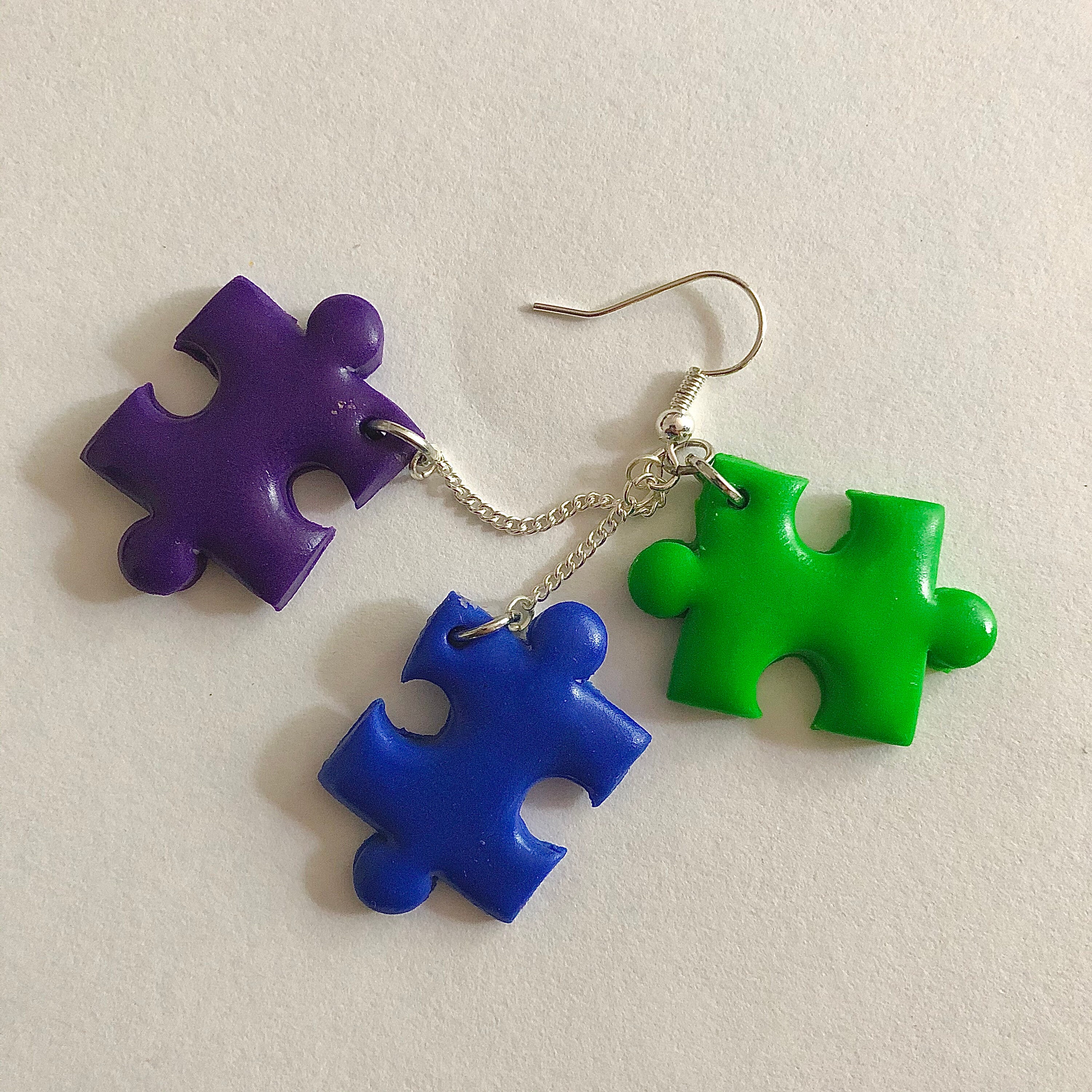 Mini Puzzle Pieces Earrings - Etsy
