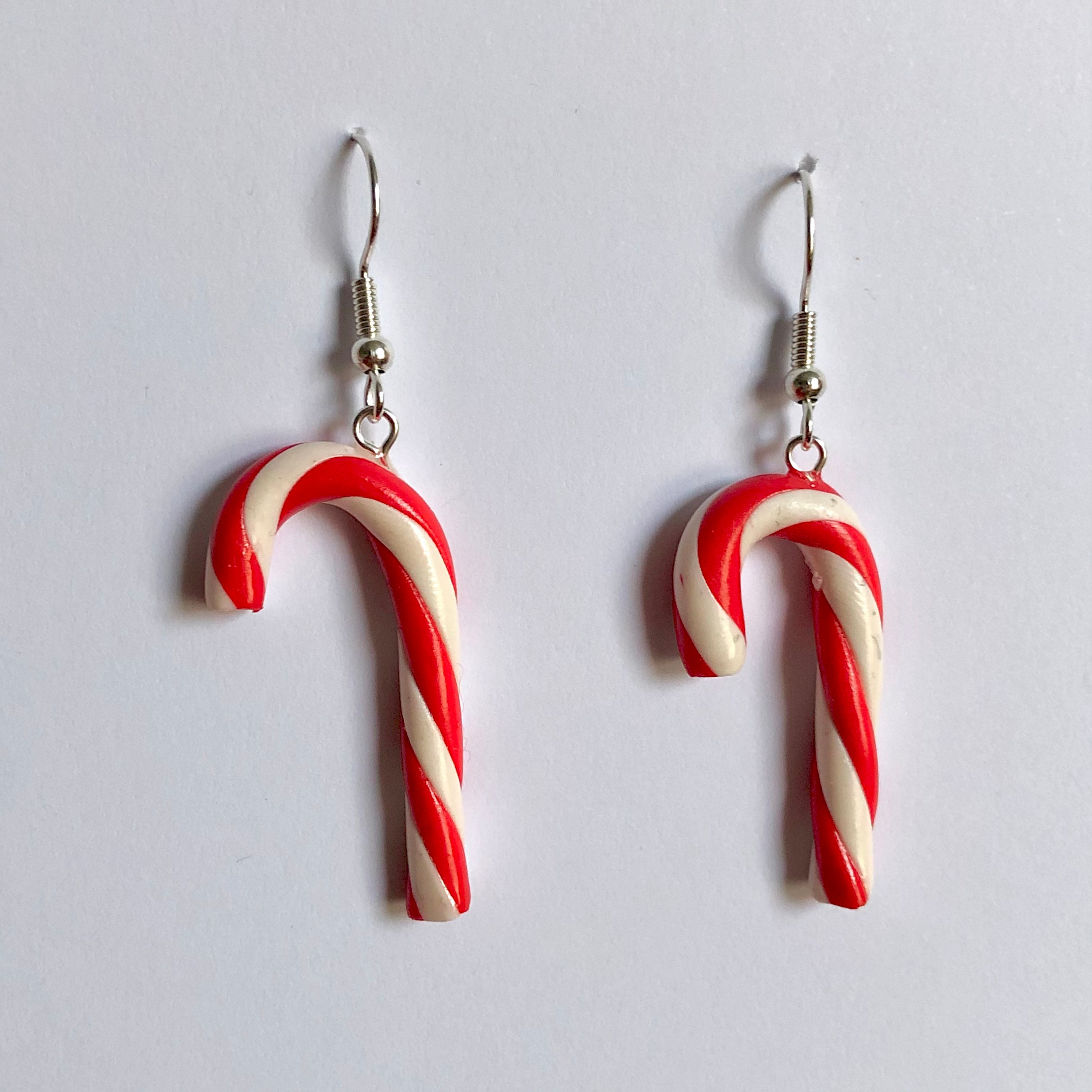 Candy cane earrings Etsy