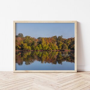 Autumn Reflection Photo, Bucks County Wall Art, Printable Art, Fall Photo, Bucks County Photography, Wall Hanging, Instant Download