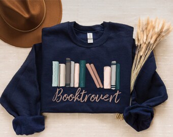 Booktrovert Sweatshirt, Book Lover Sweatshirt, Cute Book Lover Hoodie, Librarian Teacher Bookish Sweatshirt, Gift For Book Lover Teacher