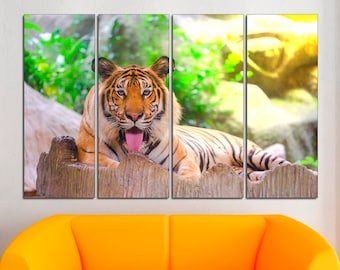 Funny Tiger Canvas Print: Animal Wall Art