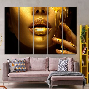 Black Gold Woman Canvas Print: African American Wall Art
