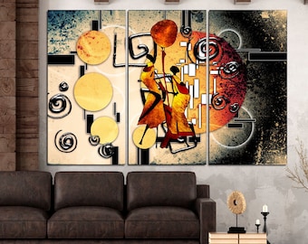 Abstract african woman Ethnic wall art African wall decor African poster Modern african wall art  Afrrican wall set African large print