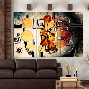 Abstract African Woman Canvas Wall Art: Ethnic Decor