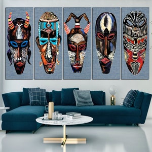 African face mask art Tribal mask canvas print African mask canvas African wall art African mask print African poster African wall art