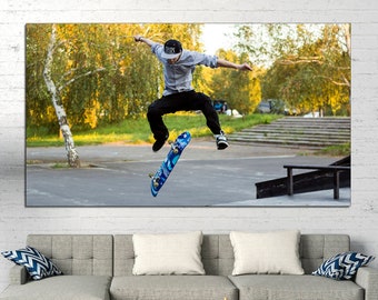 Skateboard Canvas Art: Teen Room Decor, Ready to Hang