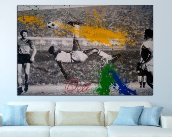 Pele Graffiti Canvas Print: Football Street Art