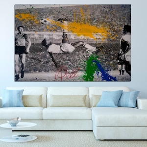 Pele Graffiti Canvas Print: Football Street Art