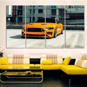 Ford Mustang canvas print Mustang car wall art Ford Mustang poster Mustang gift for him Garage art decor Ford Mustang auto art