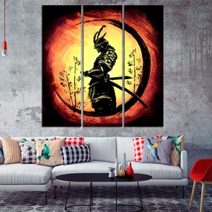 Samurai Canvas Print: Japanese Graffiti Art Wall Decor