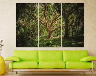Abstract Tree Canvas Print: Large Forest Wall Art