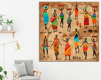 African Woman Canvas Print: Colorful Wall Art Decor