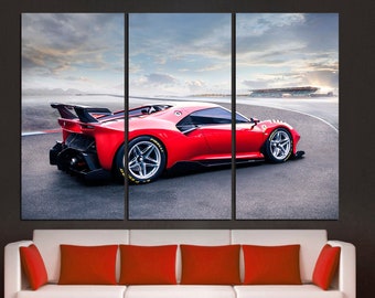 Ferrari P80 C Canvas Print: Red Car Wall Art