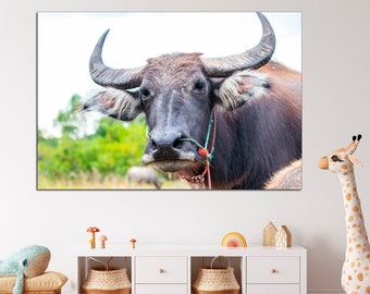 Longhorn Print: Rustic Texas Wall Art, Cow Poster