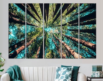 Forest Canvas Print: Abstract Tree Branch Wall Art, Three Piece