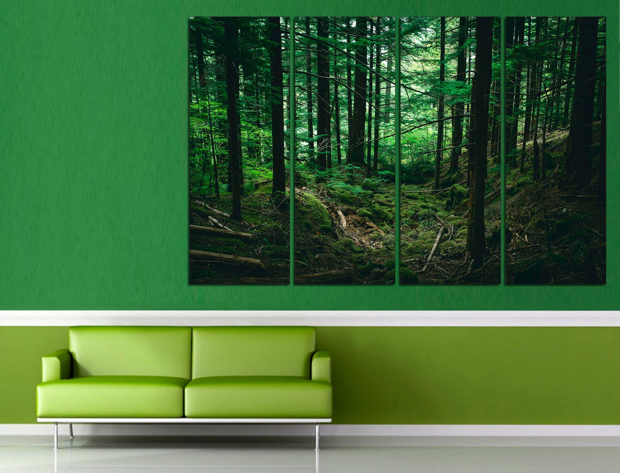 Tree Canvas Print Forest Wall Decor Large Tree Art Large Etsy