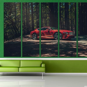 Bentley in the forest canvas art Bentley print Bentley continental gallery wall set Bentley poster Bentley extra large wall art