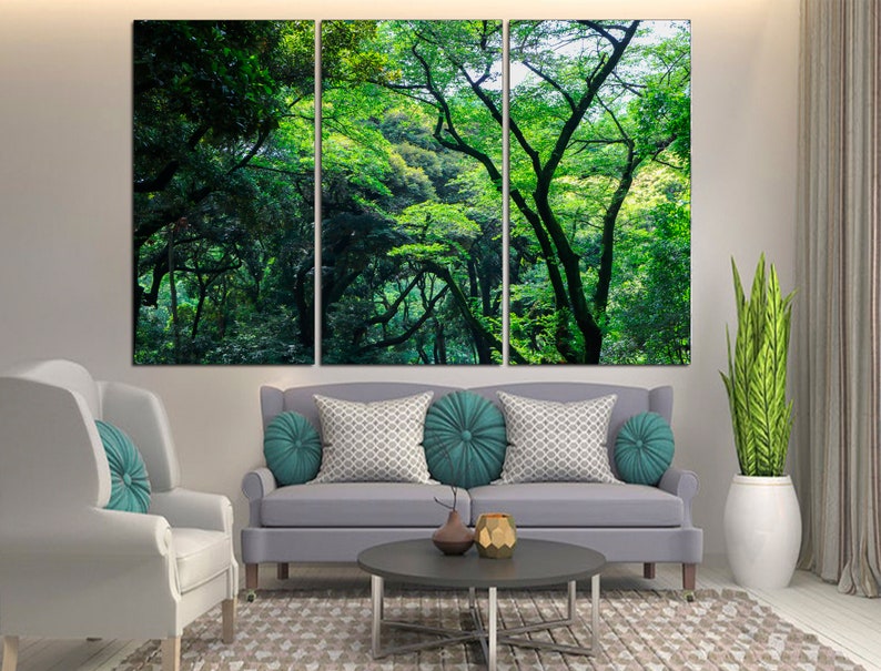 Beautiful Forest Canvas Print Trees Wall Decor Large Tree Art Etsy