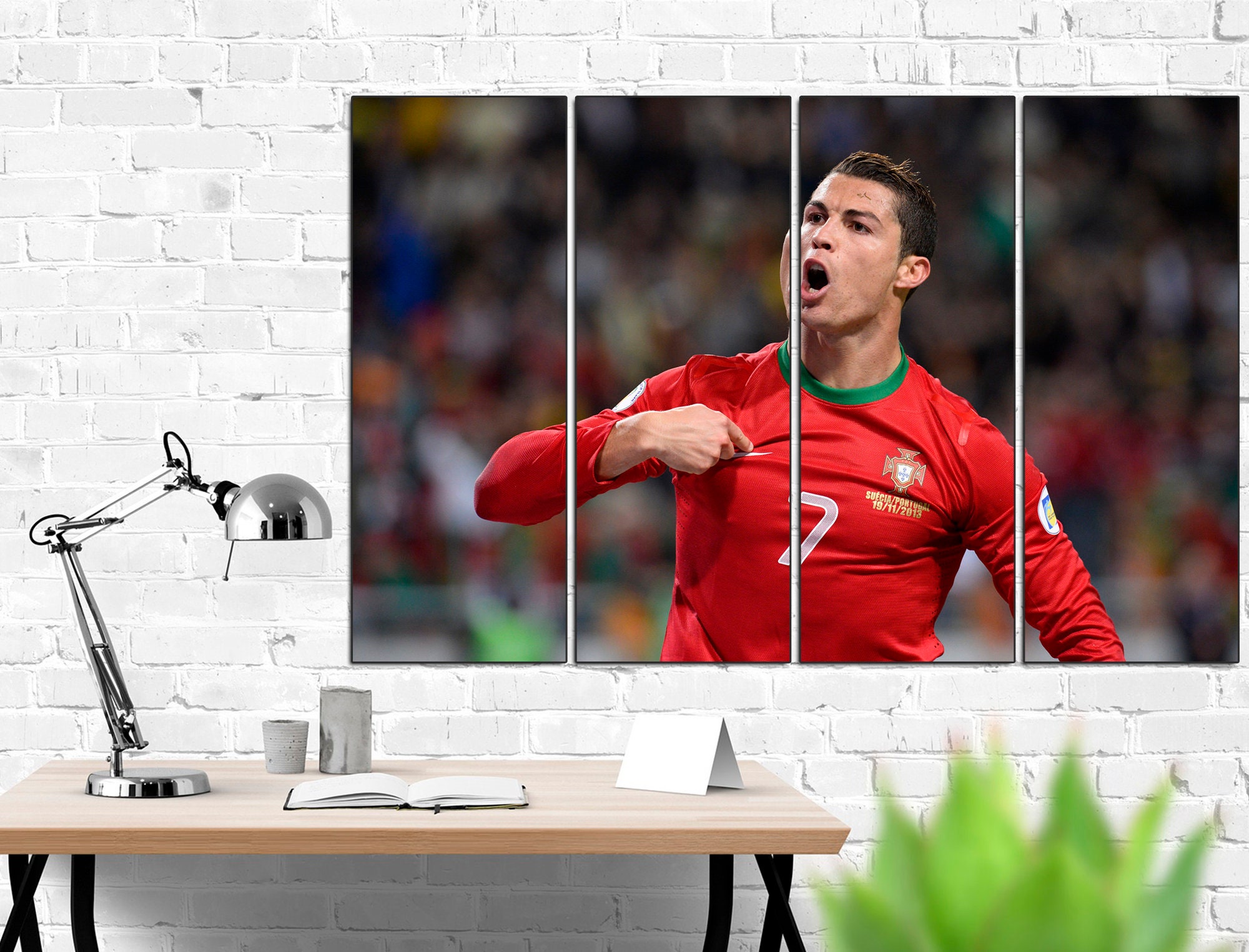 Cristiano Ronaldo CR7 Portugal Football 5 Panel Canvas Wall Art
