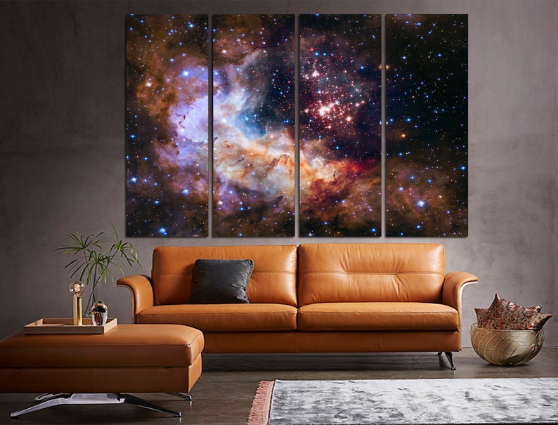 Milky Way Canvas Print Set: Modern Galaxy Wall Art Decor - Etsy