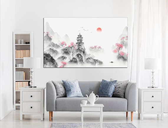 Japanese Mountain Canvas Print: Asian Wall Art